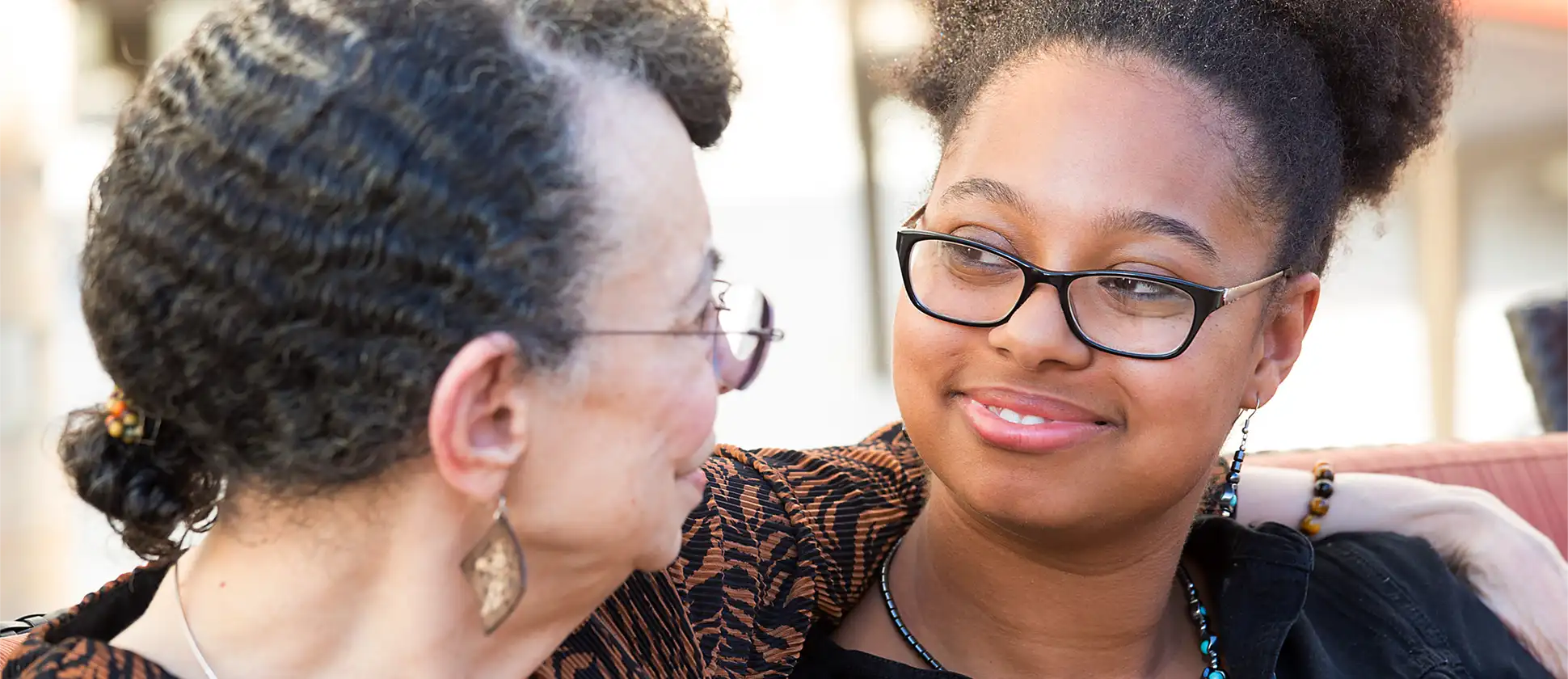 mother and daughter intimate conversation